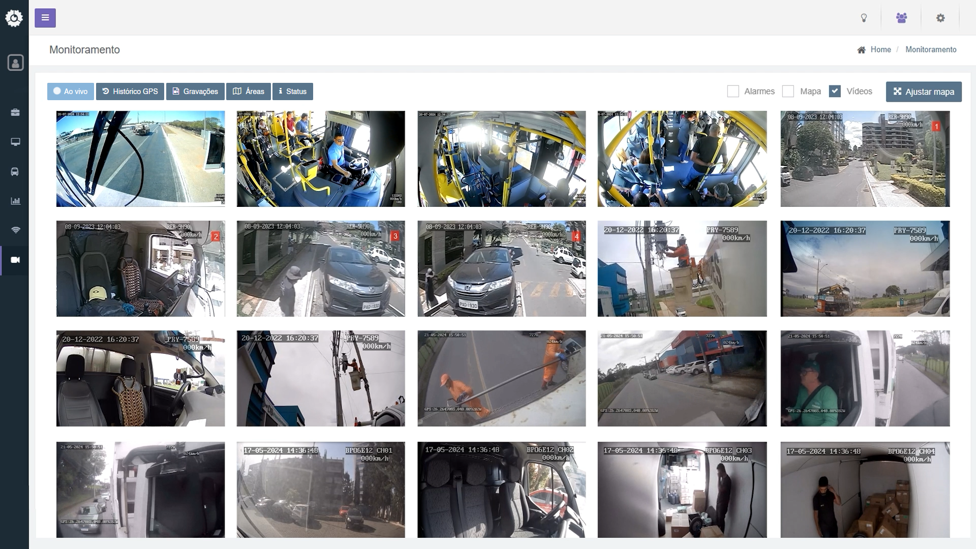 Imagem que exibe imagens de câmeras monitoradas pelo app
